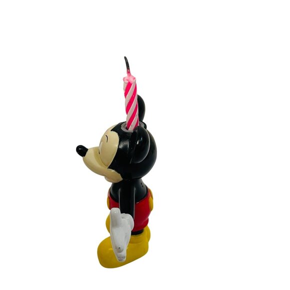Vintage Mickey Mouse Birthday Candle Holder Figurine Disney Collectible 3 1/3" - Picture 2 of 3